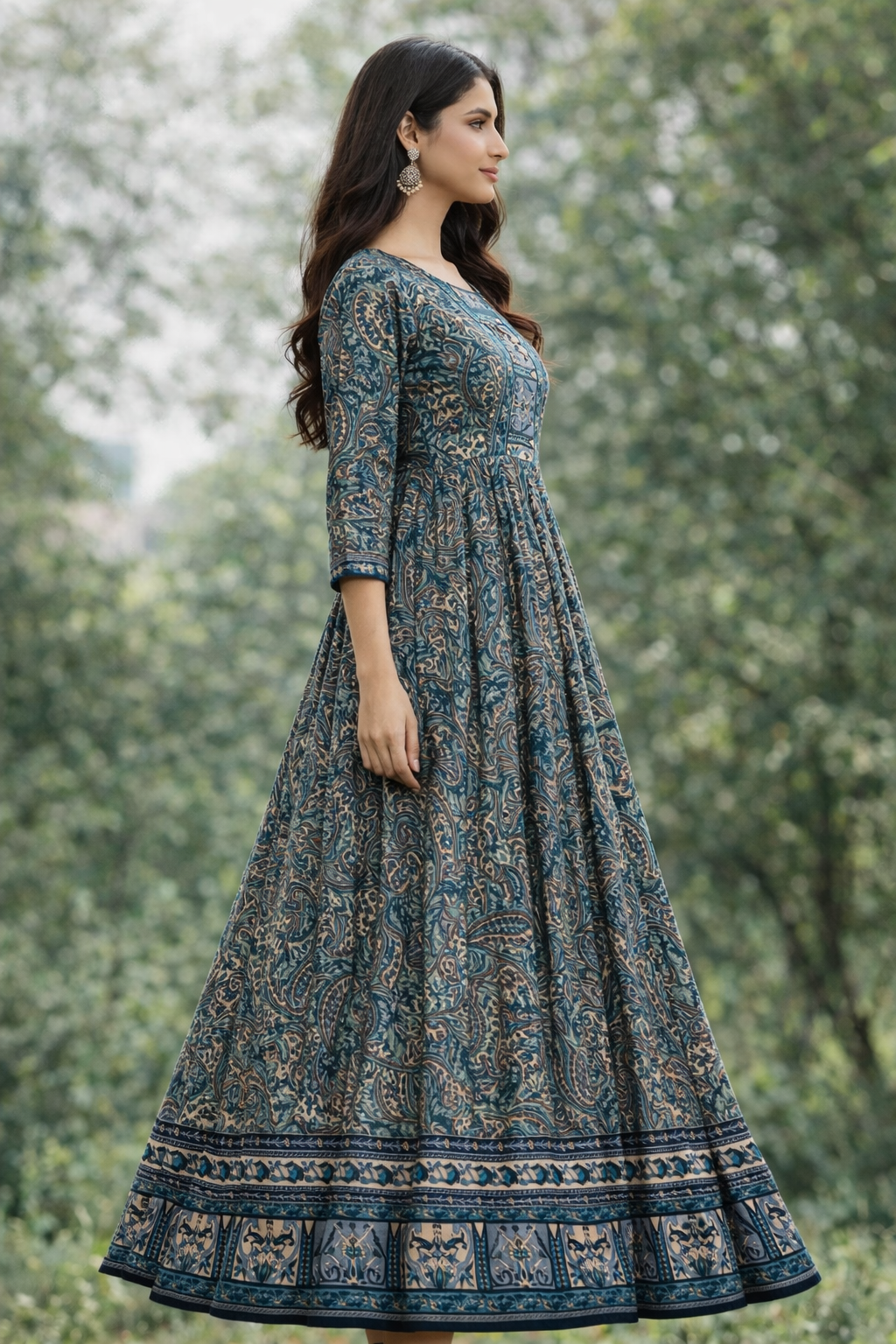 Women Printed Anarkali Kurta | Ethnic Long Dress | Party Wear & Casual Wear Kurti for Women