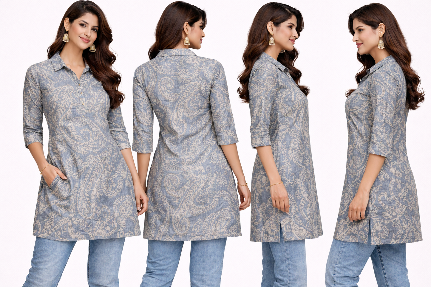 Women Printed Short Top | Casual Short Kurta | Stylish Western Wear Top for Women